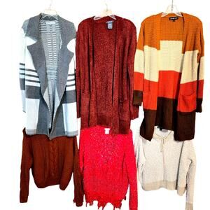 Women's Medium M 8 10 Sweaters Cardigans Pullovers Vests Wholesale Bulk Lot of 6